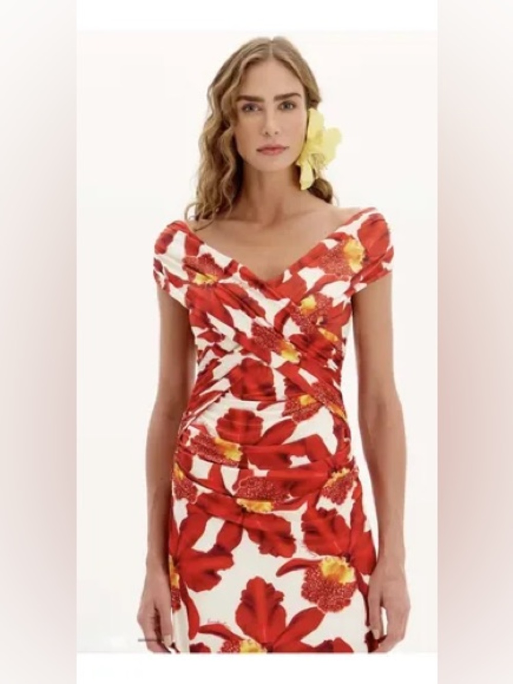 Lanca Perfume Red Orchid Floral Maxi Dress size S - Picture 2 of 9
